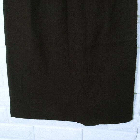 Vintage 70s Wiggle Pencil Skirt Lady-XS(2) Wool Kick Pleat Side Metal-Zip Brown - Picture 3 of 9